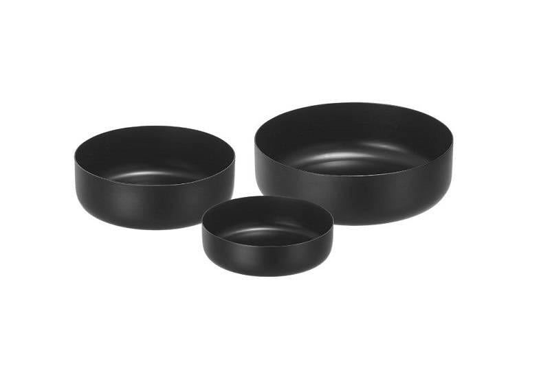 SET 3 CIOTOLE IN ACCIAIO NERE 9X3/11X4/13X4