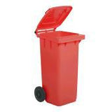 BIDONE RACC.DIFF 120LT C/COP-RUOTE-PED ROSSO