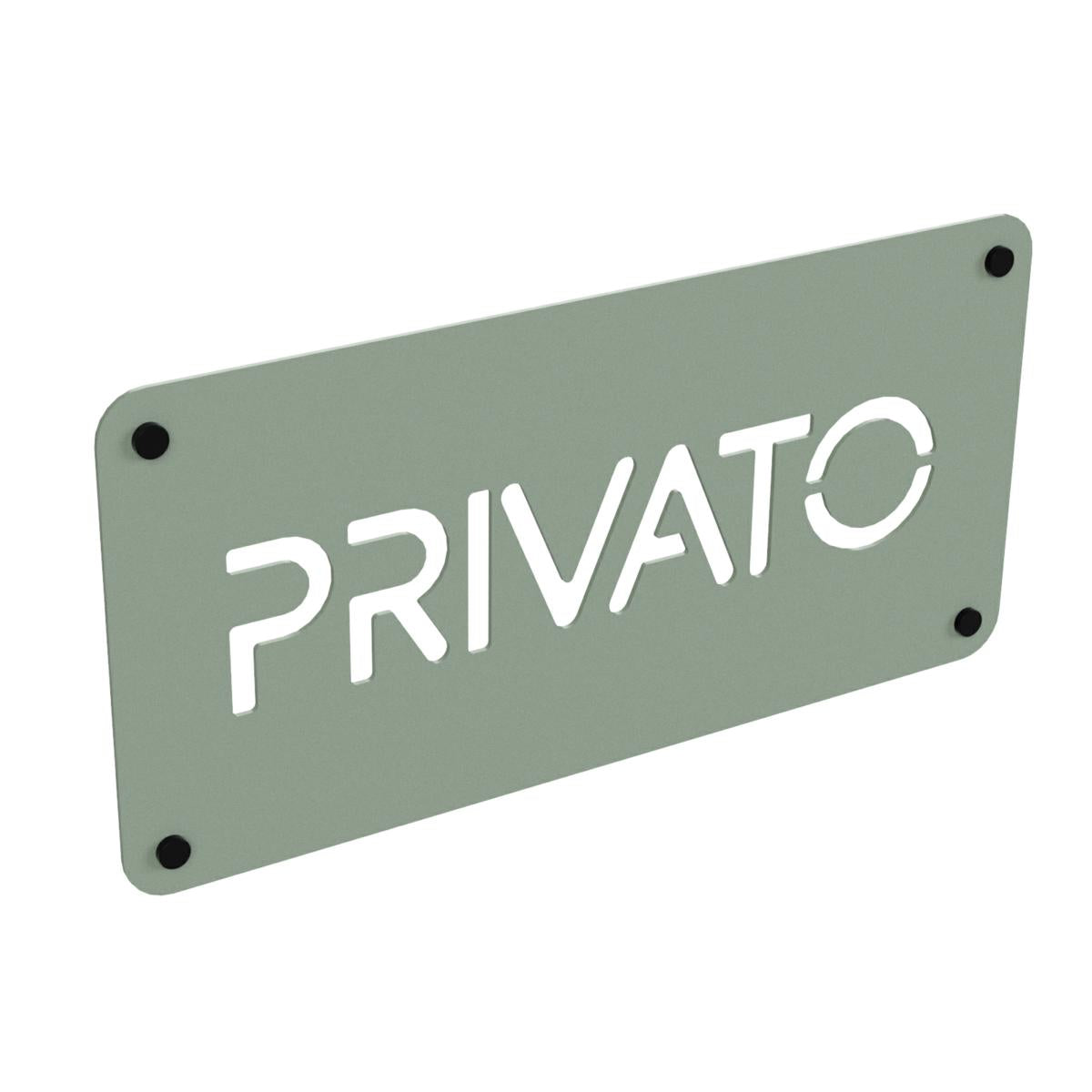 SEGNALETICA PRIVATO VERDE CON DISTANZIALI 16X32,5CM