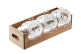 PORTACEREALI IN ACACIA C/JARS VETRO  1LT CF=2PZ