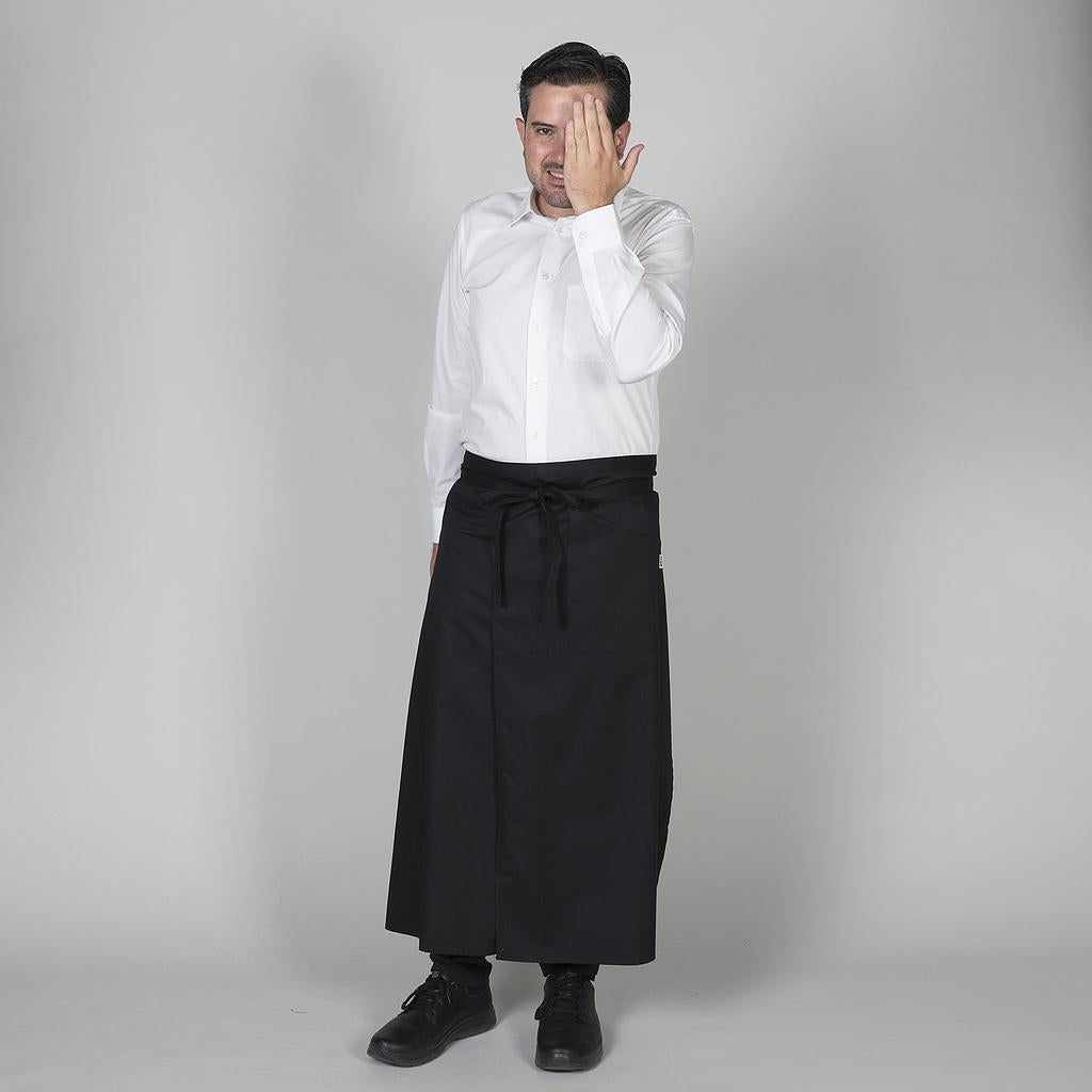 GREMBIULE LUNGO C/SPACCO FRANCESE D.90X110 TWILL NERO