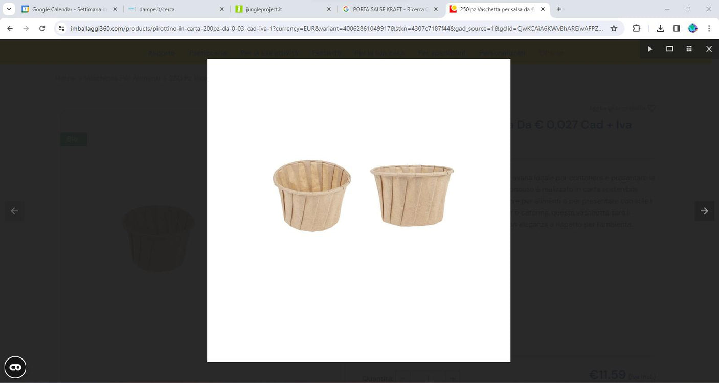 PORTA SALSA KRAFT 30ML DIAM.4X3,5 CF=50PZ