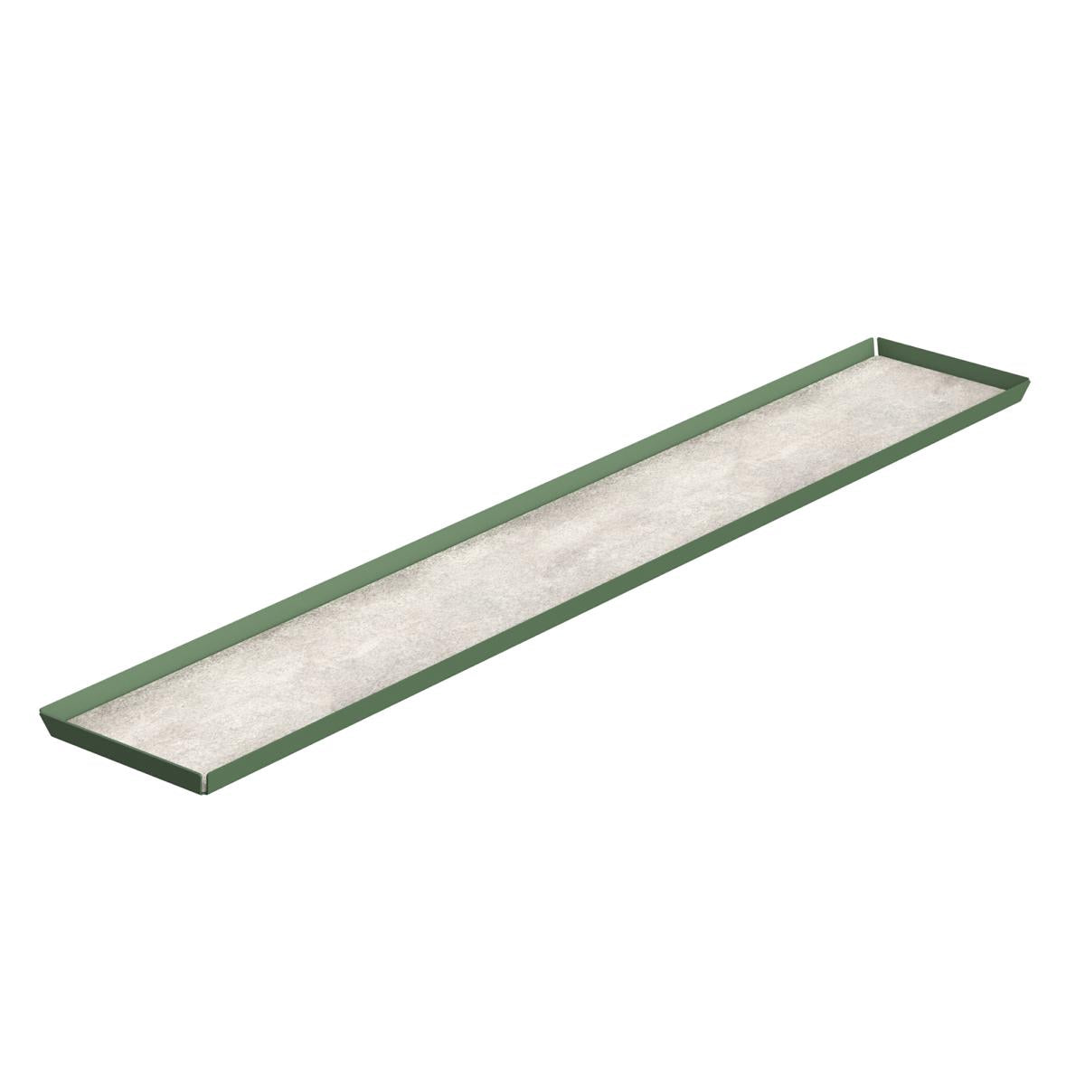 VASSOIO PASTICCERIA INOX VERN. VERDE HPL CEMENTO 10X60CM