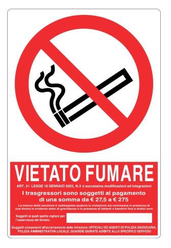 CART.ALL.333X500 MM VIETATO FUMARE CON LEGGE E SANZIONI