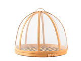 COPRICIBO CON VASSOIO IN BAMBU'NATURALE CM.24X21H
