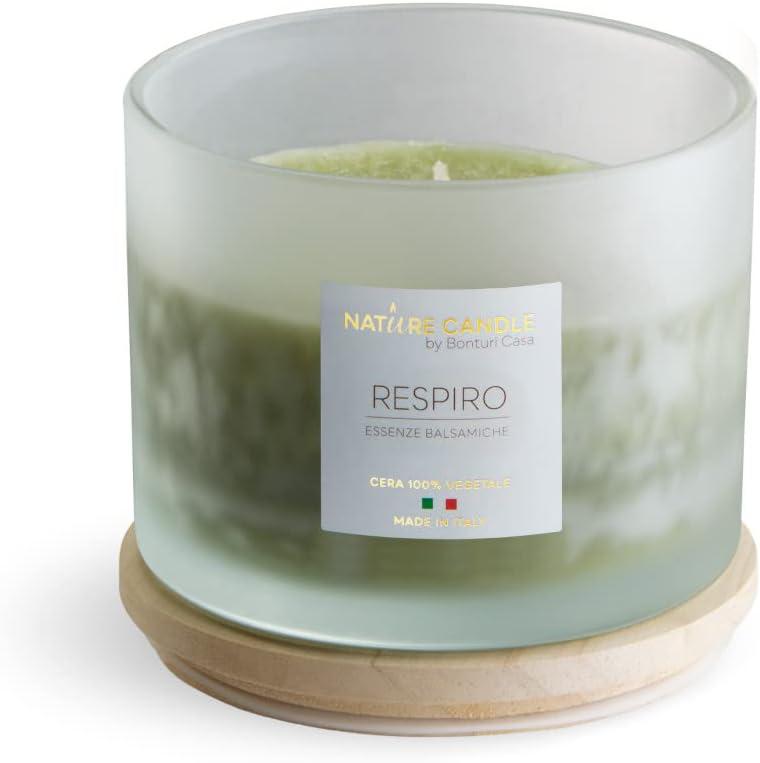 CANDELA CERA 380GR RESPIRO LINEA AMATI