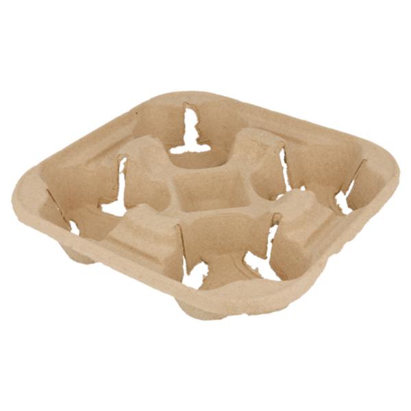 PORTABICCHIERI 4 POSTI 22X22 CARTONE NATURALE 100PZ
