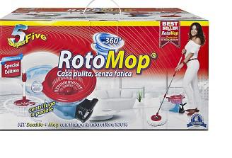 SISTEMA PULIZIA "ROTOMOP PRO" SECCHIO CENTRIFUGA+2MOP+ASTA