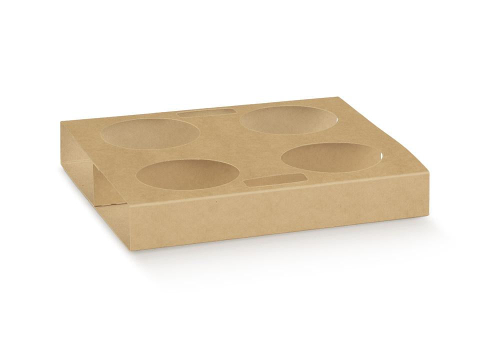 BOX TAKE AWAY CAFFE AMERICANO 4POSTI 19X18X3H AVANA CF=10PZ