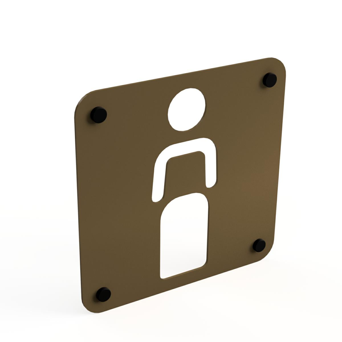 SEGNALETICA DONNA CORTEN CON DISTANZIALI 16X16CM