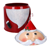SCATOLA METALLO BABBO NATALE ROSSO TONDO CM Ø29H43