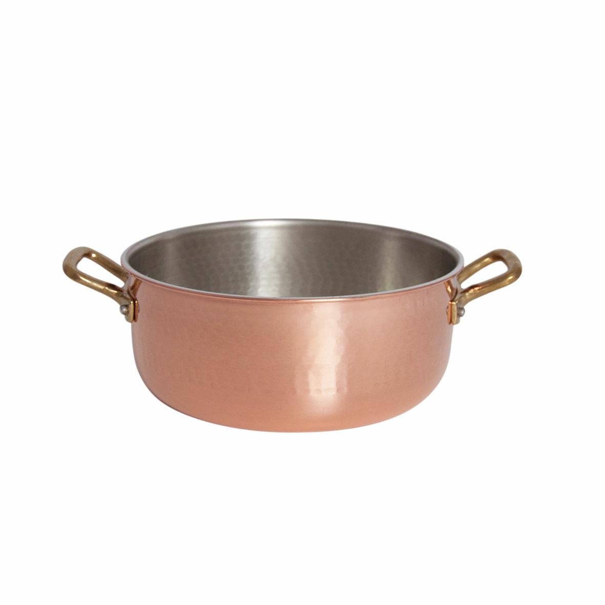 CASSERUOLA BASSA 2/M24CM IN RAME STAGNATA