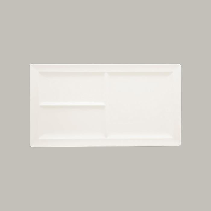 PIATTO GOURMET RETT.3 SCOMPARTI 39X21CM BIANCO