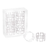 PORTATOVAGLIOLI METALLO GRECA CONFEZIONE 6 PZ ARGENTO