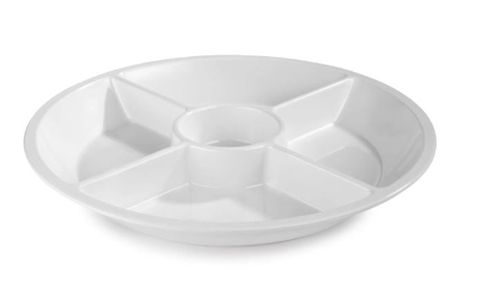 PIATTO 5 SCOMPARTI IN MELAMINA BIANCA 38CM