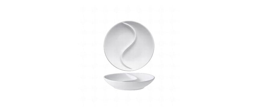 PIATTINO 2 SCOMPARTIBIANCO OPACO 9X2H