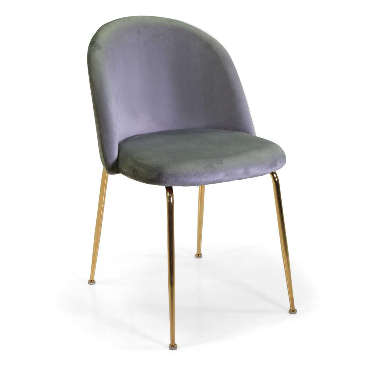 SEDIA SAMMI GRIGIO STRUTTURA ORO 50X57CM 47/77H