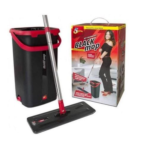 SISTEMA PULIZIA "BLACK MOP" SECCHIO RETT.+TEL+FRANGIA+ASTA