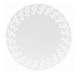 PIZZI MERLETTI ROTONDI DIAM.27CM BIANCO 53GR CF=250PZ