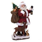 STATUA RESINA BABBO CON RENNA 33X17.7
