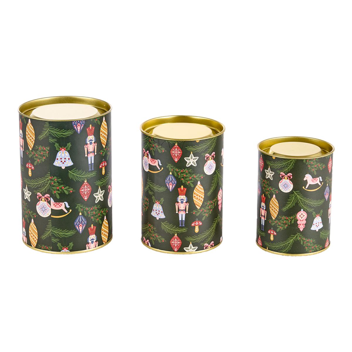 SET 3 BARATTOLINI VERDI DECORATI M.G.H 14 ø CM.10