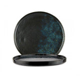 PIATTO ROTONDO "PHOBOS" NERO PUNT.BLU DIAM.31CM STW