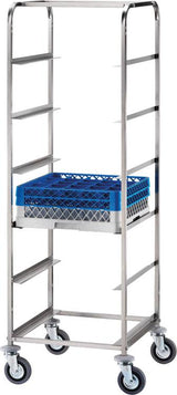 CARRELLO PORTA CESTELLI A 6 POSTI INOX