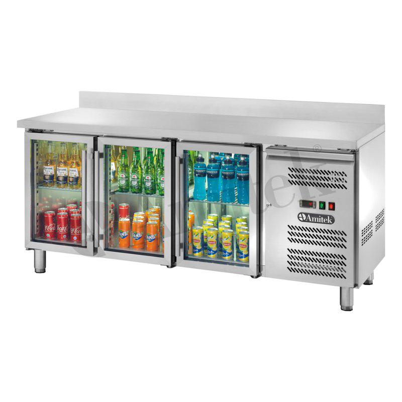 TAVOLO REFR.CON PORTE IN VETRO C/A 1795x700x950h -2 ÷ +8