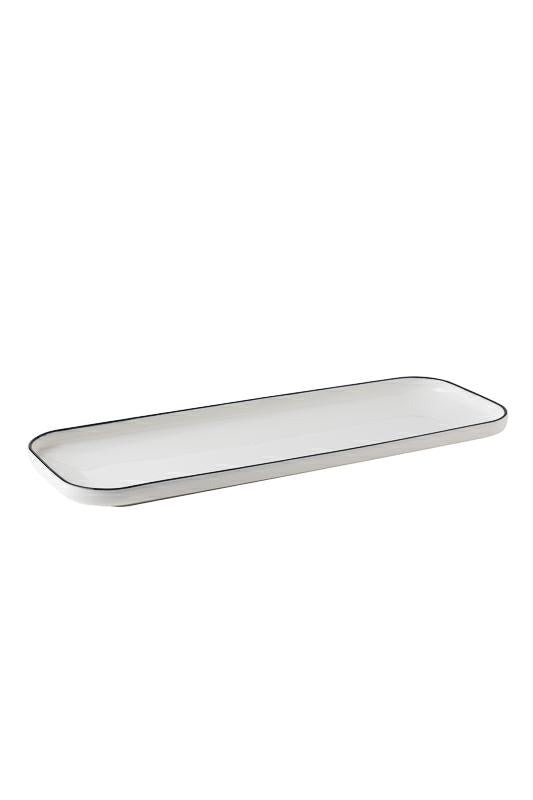 VASSOIO RETTANGOLARE FILO NERO 26X10CM
