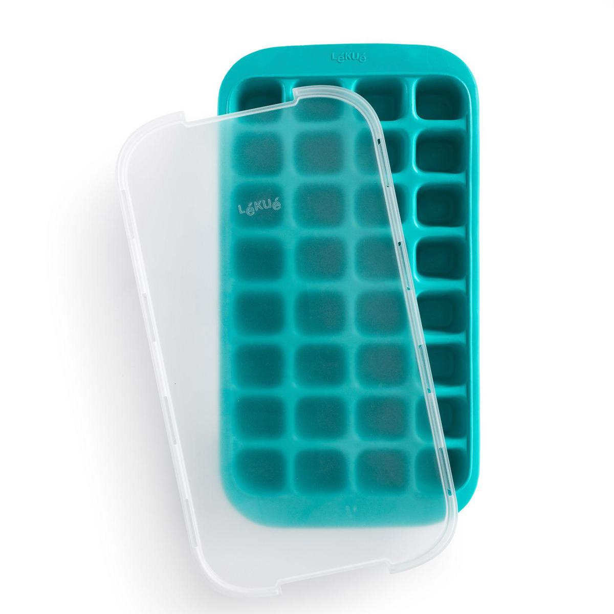VASSOIO CUBETTI GHIACCIO CON COPERCHIO TURCHESE