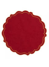 SOTTOPIATT0 IN TESSUTO ROSSO E ORO 35CM