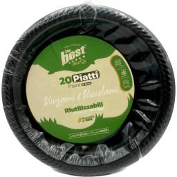 PIATTO PIANO NERO THE BEST RIUTILIZZABILE CF=20PZ