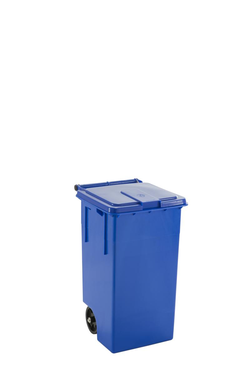 PATTUMIERA 100LT BLUC/RUOTE+COP+PED  CM.46X42X81,5H