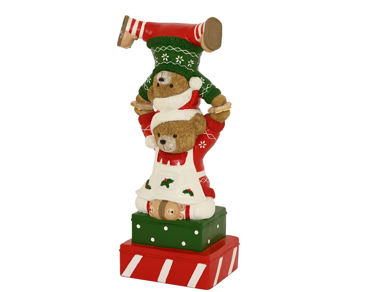 ORSO DECORATIVO      RESINA ROSSO/MULTI 30X40,5 H94CM