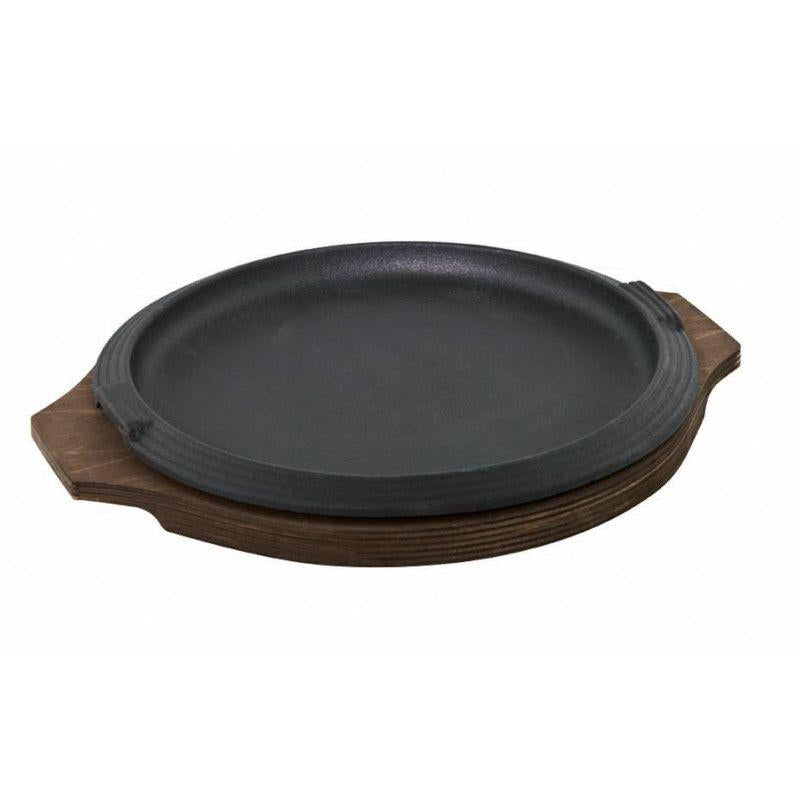PIATTO A SERVIRE DIAM.31 GHISA C/VASS.LEGNO MULTISTRATO