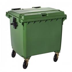 BIDONE RACC.DIFF CARRELLATO C/COP-PED 660LT VERDE