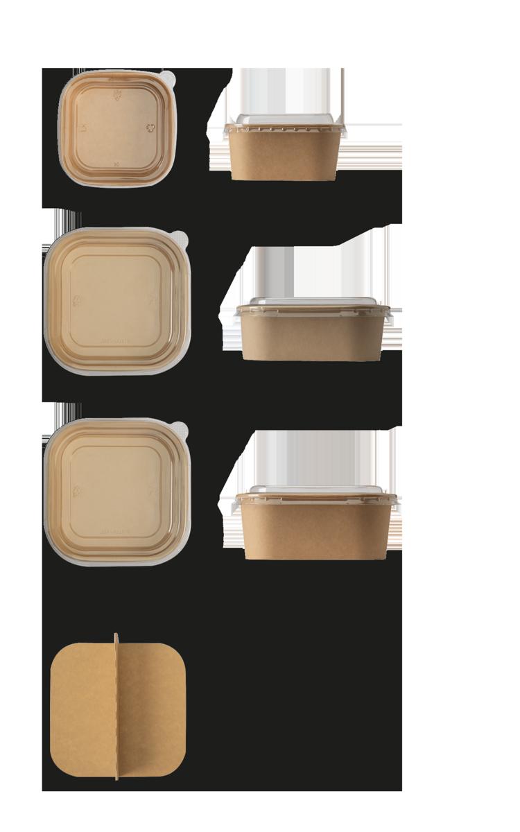 INSALATIERA QUADRATA BAMBOO PAPER 17X17X4.5H 50PZ