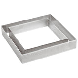 ANELLO QUADRO MICROFORATO INOX 25X25CM H.3,5CM