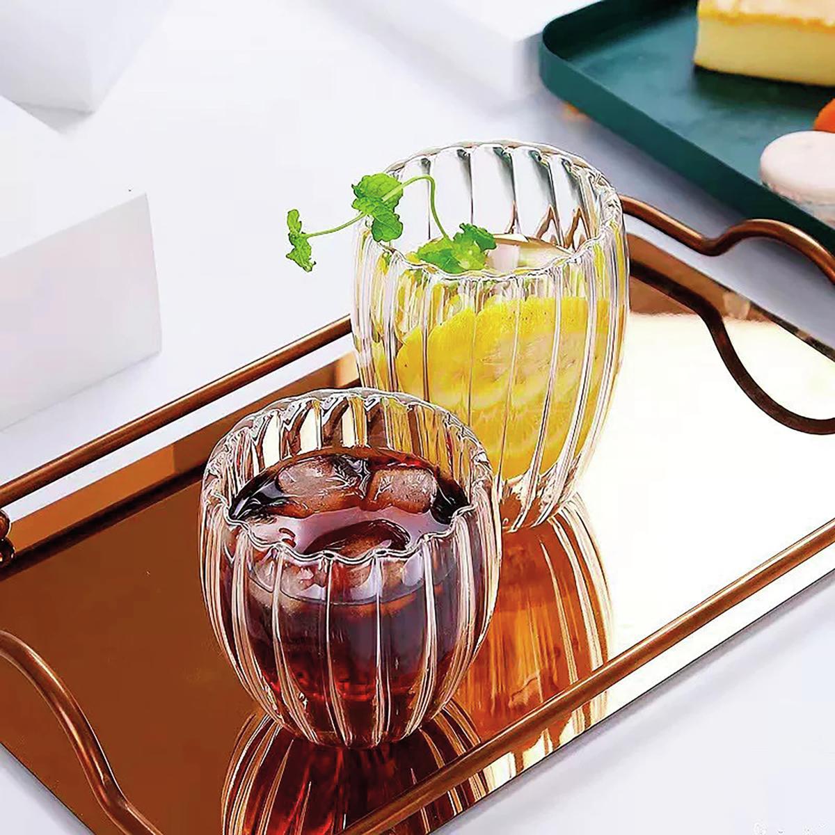 BICCHIERE VETRO DOPPIA PARETE 350ML RIBBED