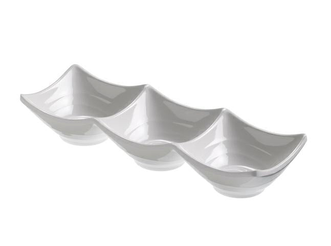 COPPETTA QUADRATA 3 SCOMPARTI IN MELAMINA 24X8X5h