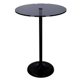 TAVOLINO METALLO ORO TOP VETRO TRASP TONDO CM 35H51