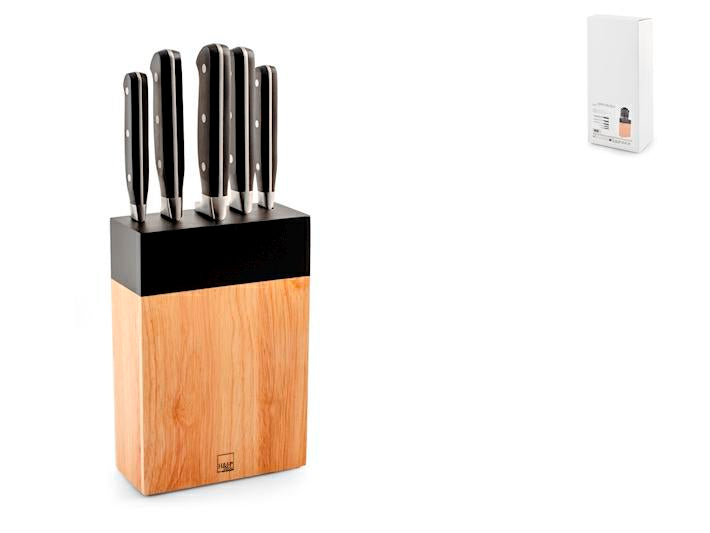 CEPPO IN LEGNO CON COLTELLI INOX