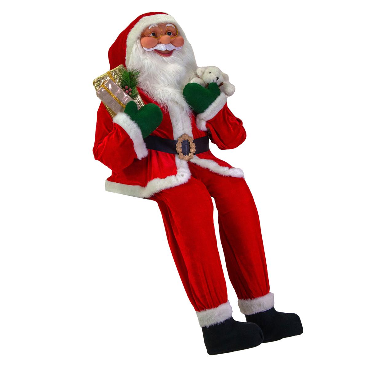 BABBO NATALE TESSUTO ROSSO SEDUTO CM H180