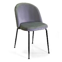 SEDIA ECOPELLE GRIGIA GAMBE LEGNO