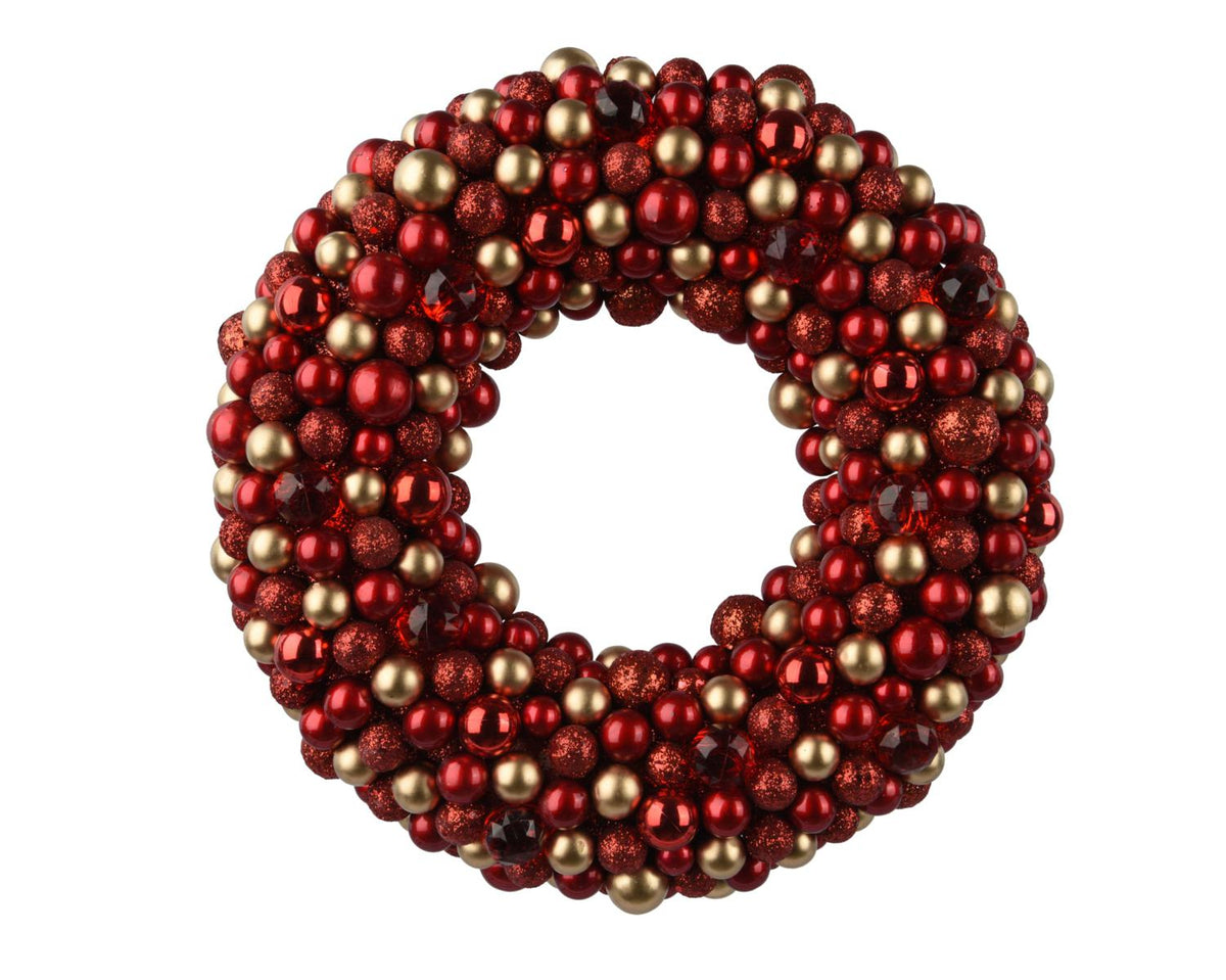 CORONA SFERE         ACRILICHE INFRANGIBILI ROSSA D33X6,5CM