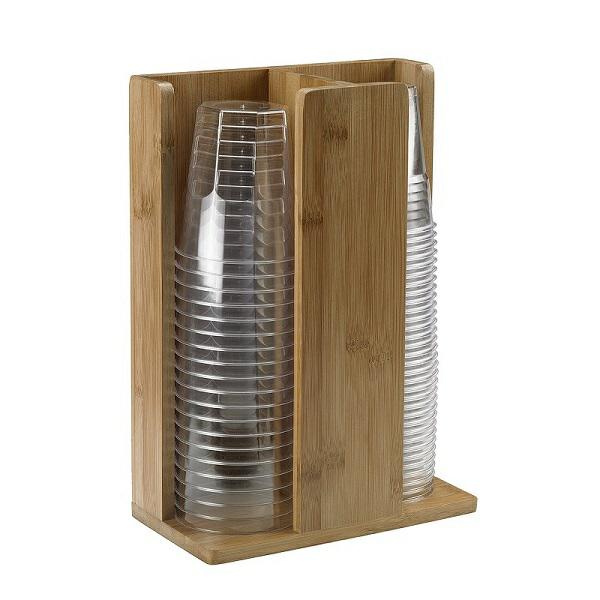 PORTABICCHIERI 2 SCOMPARTI IN BAMBOO CM.21X11X30H