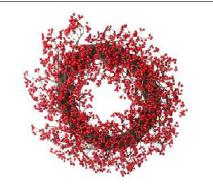 CORONA BACCHE ROSSE ø CM.100