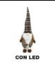 GNOMO TESSUTO CON LED BEIGE 30X22X85CM