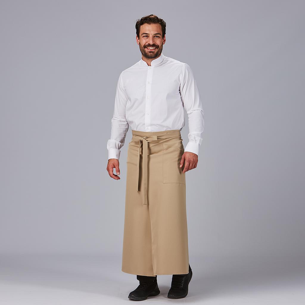 GREMBIULE LUNGO C/SPACCO FRANCESE D.90X110 TWILL SABBIA