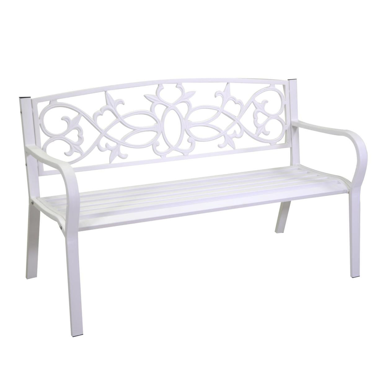 PANCHINA METALLO PAVIA BIANCA cm124x57h78